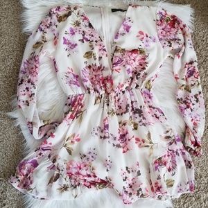 Showpo White Floral Playsuit